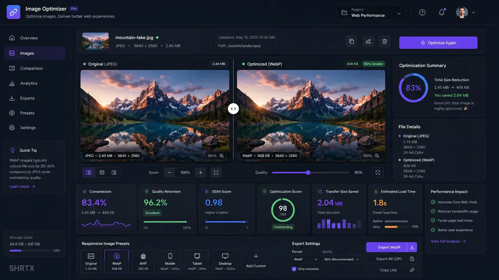 WebP Optimization and Modern Image Delivery Guide